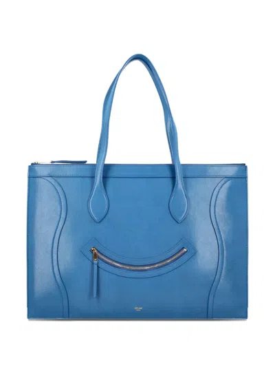 Celine Women Luggage Leather Tote Bag In Blue
