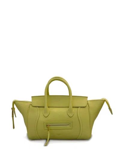 Celine Women Luggage Small Leather Tote Bag In Green