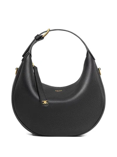 Celine Women Lulu Teen Leather Shoulder Bag In Black