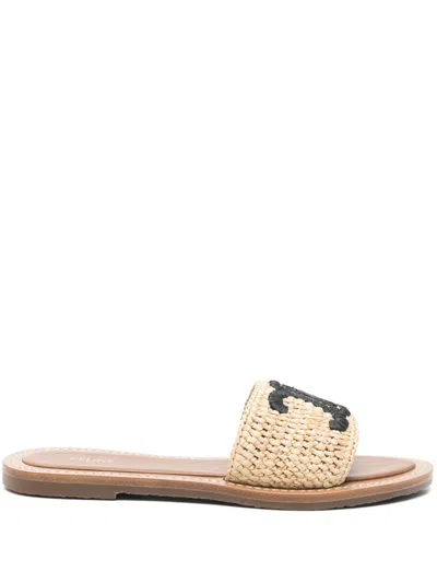 Celine Women Lympia Flat Sandals In Multi