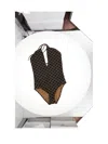 Celine Matte Plain Knitted Letter Combination Swimsuit In Multi