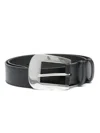 Celine Women Marco Leather Belt In Blue