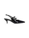Celine Double Strap Mary Jane Slingback In Patent Calfskin In Black