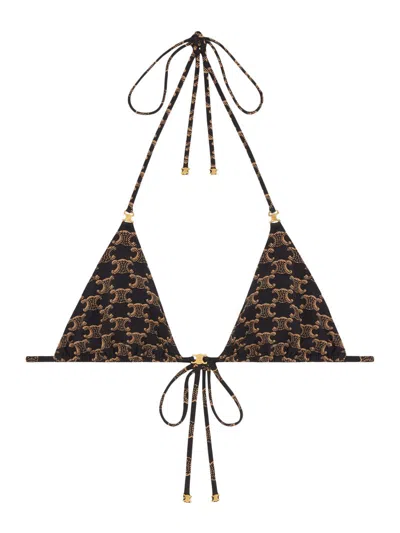 CELINE CELINE WOMEN MATT JERSEY TRIANGLE TOP WITH MONOGRAM