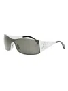 Celine Maxi Triomphe Metal Rectangular Shield Sunglasses In Gray