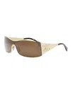 Celine Maxi Triomphe Metal Rectangular Shield Sunglasses