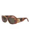Celine Maxi Triomphe Rectangle Sunglasses In Brown