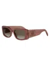 Celine Maxi Triomphe 53mm Gradient Rectangular Sunglasses In Brown