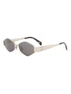 Celine Women's Metal Triomphe 54mm Geometric Sunglasses In Metallic