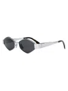 Celine Womens Grey Metaltriomphe Irregular-frame Metal Sunglasses In Black