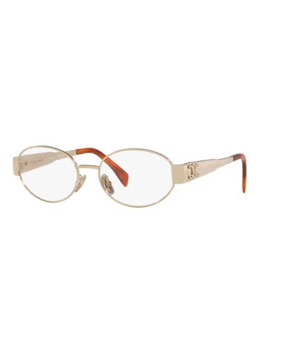 Celine Women's Metal Triomphe Cl50140u Polarized Eyeglasses, Cl000462 In Gold