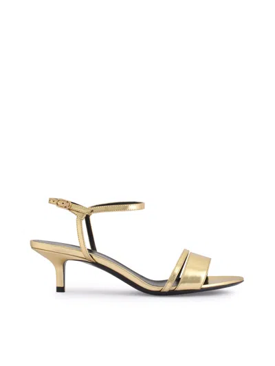 Celine Women's Metallic Lambskin Sandal 50 In Silver