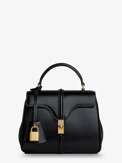 Celine Women Mini 16 Leather Crossbody Bag In Black