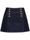 Celine Women Mini A Trapezio Gonna Jeans In Multicolor