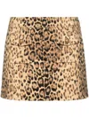 Celine Women Mini Leopardata Gonna In Multicolor