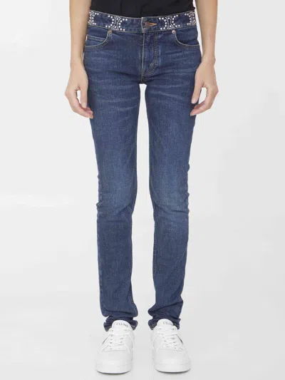 Celine Women Néo Skinny Jeans In Blue