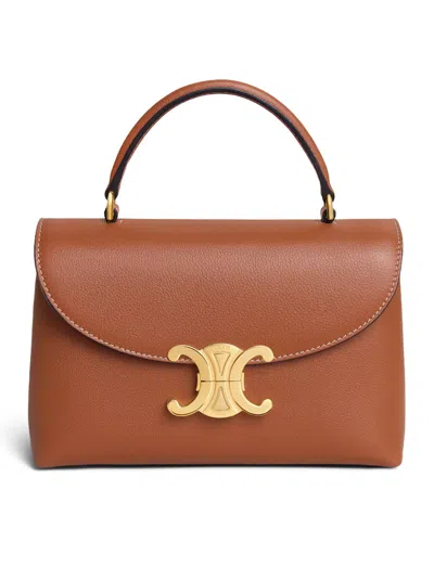 Celine Women Nino Teen Soft Bag In Grained Calfskin In Brown