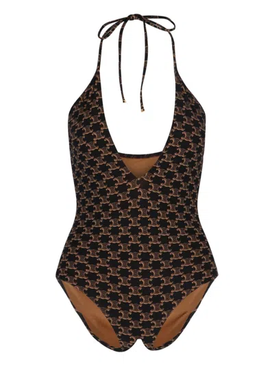 Celine Women One-piece Swimsuit "triomphe"