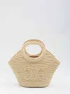 Celine Braided Panier Shoulder Bag Women In White