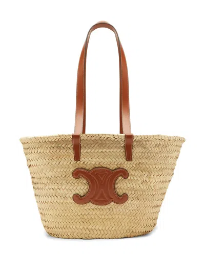 Celine Women Panier Medium Rafia Tote In Multi