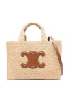 Celine Small Cabas Thais Bag In Raffia And Calf Leather Leather In Multicolor