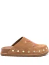 Celine Triomphe Wedge Mules Women In Brown