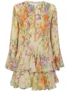 Celine Women Printed Silk Mini Dress In Multi