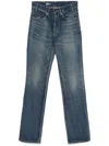 Celine Mid-waisted Flared Denims 22cm In Blue