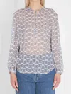 Celine Women Romy Blouse In Silk In Blue