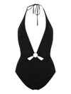 Celine Cut-out One Piece Swimsuit With Golden Effect Details In Multicolor