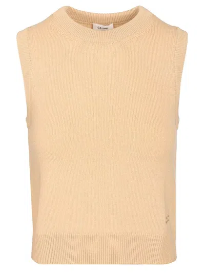 Celine Women Scottish Cashmere Sweater In Orange