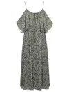 Celine Woman Midi Dress Black Size 8 Silk In Multicolor