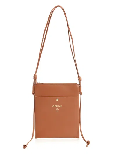 Celine Women "sharp" Clutch In Brown