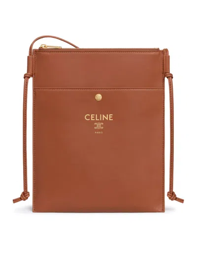 Celine Women Sharp Smooth Lambskin Clutch In Brown