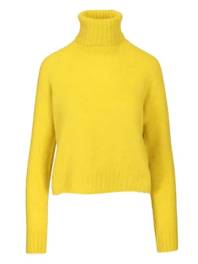 Celine Women Shetland Wool Turtleneck Sweater In Gold