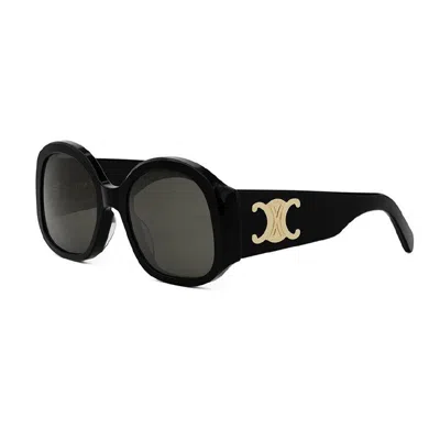 Celine Women's Shiny Finish Sunglasses In Shiny Black