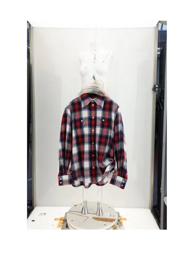 Celine Shirt In Checked Cashmere In Multi