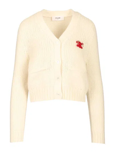 Celine Women Silk And Cashmere Cardigan In Brown