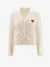 Celine Women Silk And Cashmere Cardigan In Neutral