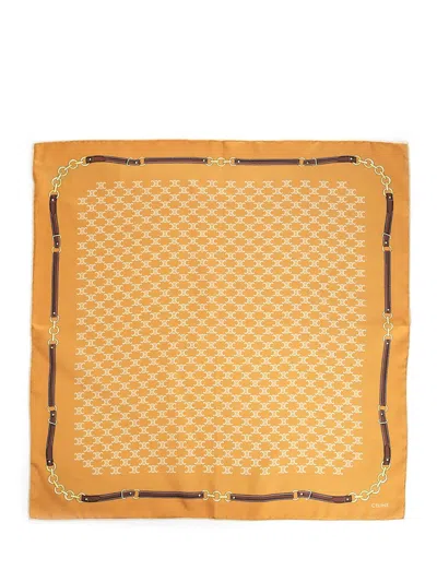 Celine Women Silk Bandana In Orange
