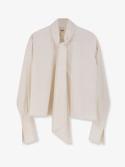Celine Women Silk Shirt In Neutral