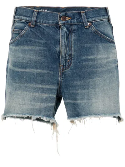 Celine Women Skate Sfrangiato Shorts Denim In Multicolor