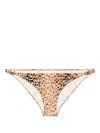 Celine Leopard Print Swimsuit Bottoms In Multicolor