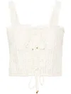 Celine Short Ruffled Top In Cotton And Silk Jersey In Multicolor