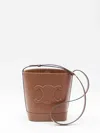 Celine Small Triomphe Leather Bucket Bag In Smooth Calf Leather In Brown