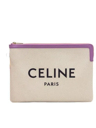 Celine Women's Small Pouch With Strap In Mauve