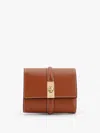Celine Women Small Trifold Leather Wallet In Brown