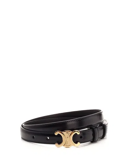 Celine Women Small Triomphe Belt In Black