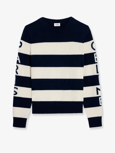Celine Women Crewneck Cashmere Wool Sweater In Multi