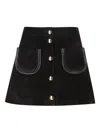Celine Women Suede Mini Skirt In Black